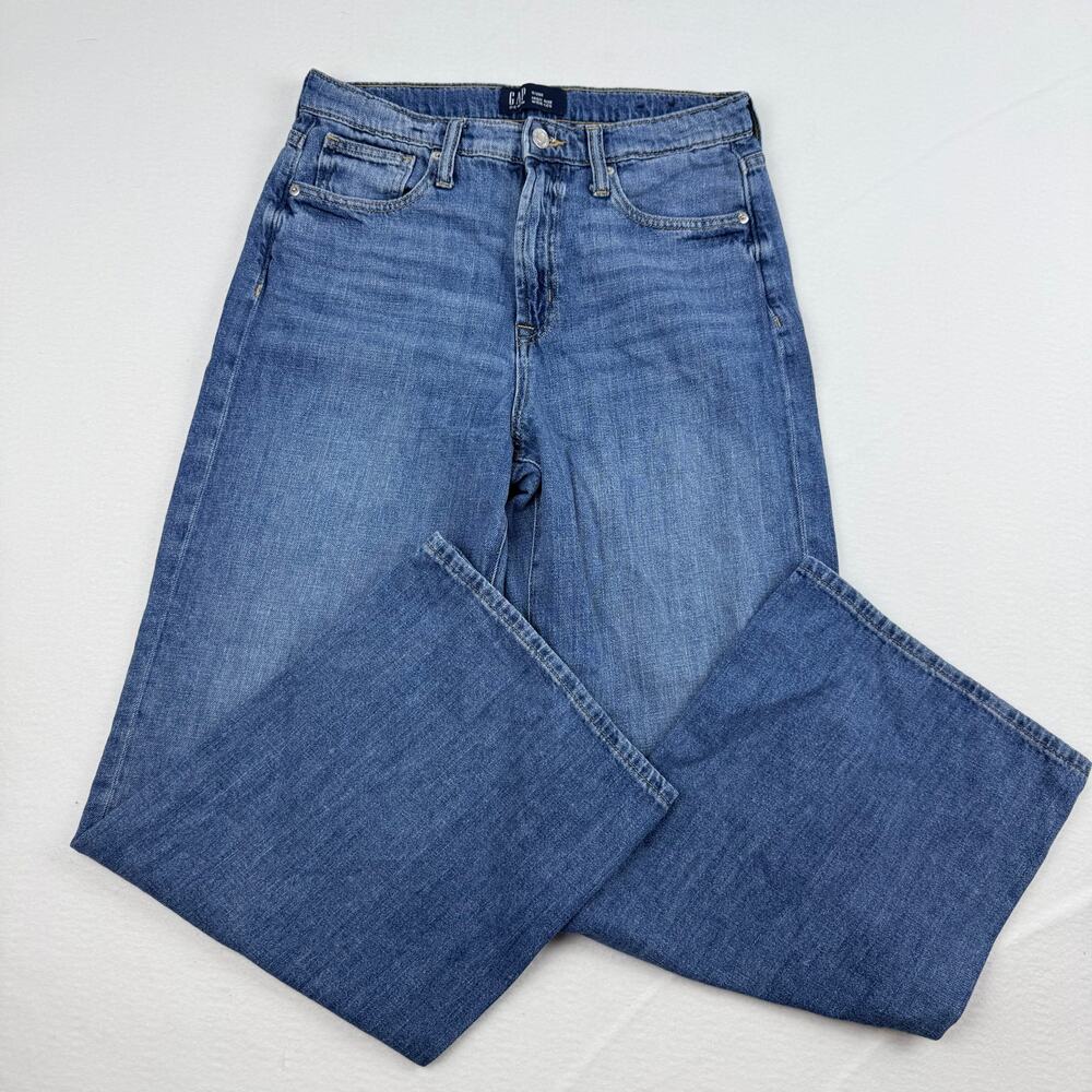 GAP High Rise Wide-Leg Medium Wash Jeans Size 6 28R